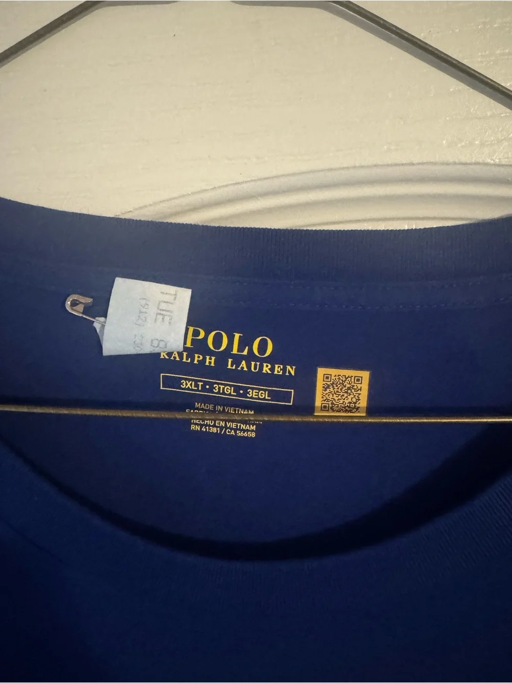 Ralph Lauren Navy Blue T-Shirt with Yellow Polo Rider Graphic